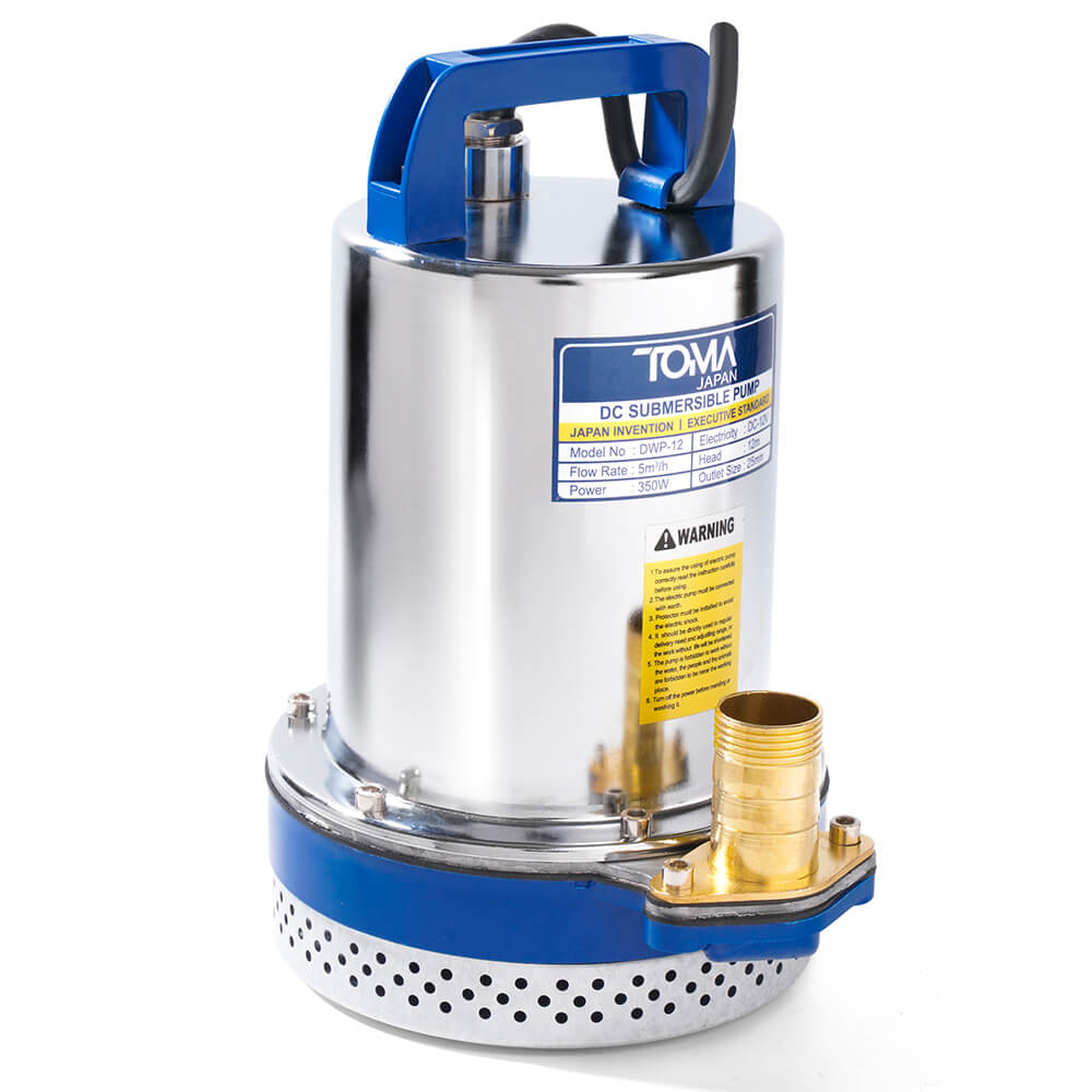 ปั๊มจุ่มโซล่าเซลล์ TOMA JAPAN รุ่น DWP-12 ขนาด 1 นิ้ว 12V 350W